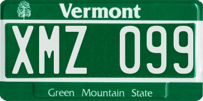 VT license plate XMZ099