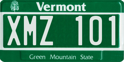 VT license plate XMZ101