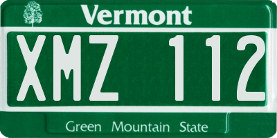 VT license plate XMZ112