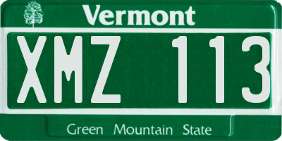 VT license plate XMZ113