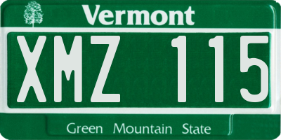 VT license plate XMZ115
