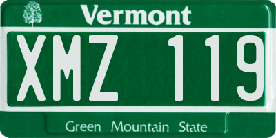 VT license plate XMZ119
