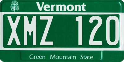 VT license plate XMZ120