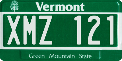 VT license plate XMZ121
