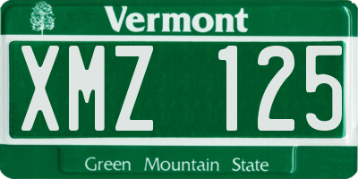 VT license plate XMZ125