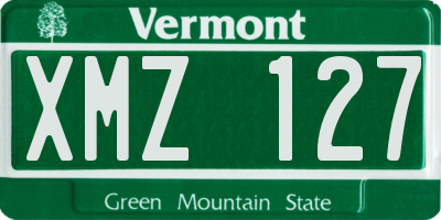 VT license plate XMZ127