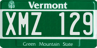 VT license plate XMZ129