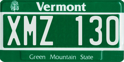 VT license plate XMZ130
