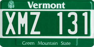 VT license plate XMZ131
