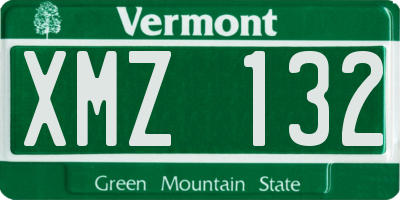VT license plate XMZ132
