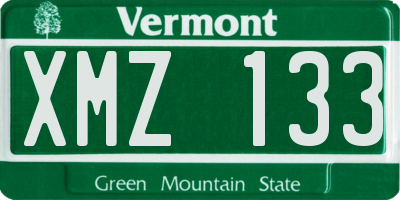 VT license plate XMZ133