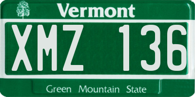 VT license plate XMZ136
