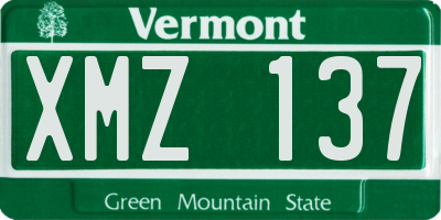 VT license plate XMZ137