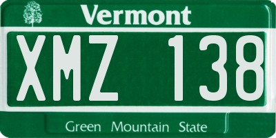 VT license plate XMZ138