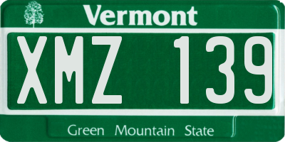 VT license plate XMZ139