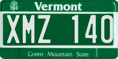 VT license plate XMZ140