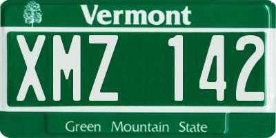 VT license plate XMZ142