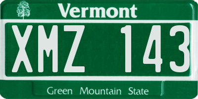 VT license plate XMZ143