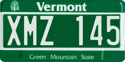 VT license plate XMZ145