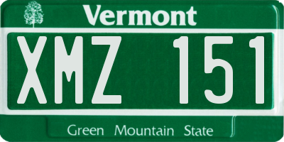 VT license plate XMZ151