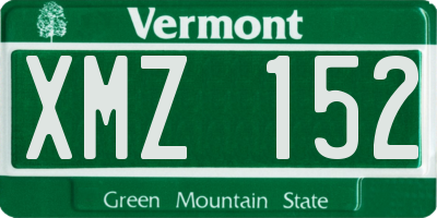 VT license plate XMZ152