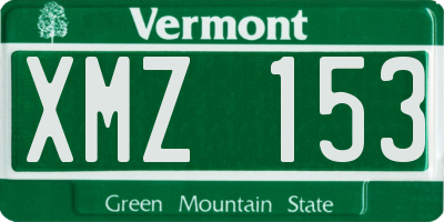 VT license plate XMZ153