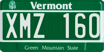 VT license plate XMZ160
