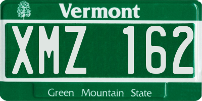 VT license plate XMZ162