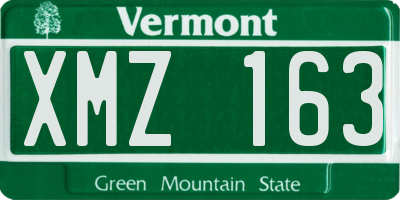 VT license plate XMZ163