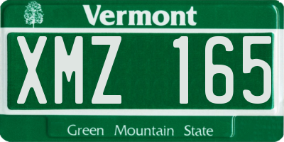 VT license plate XMZ165