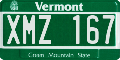 VT license plate XMZ167