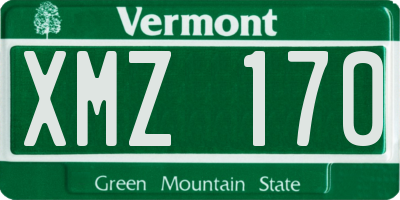 VT license plate XMZ170