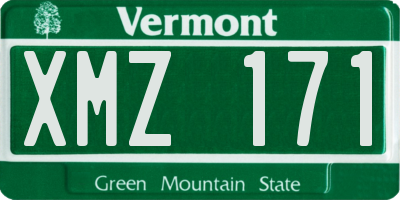 VT license plate XMZ171