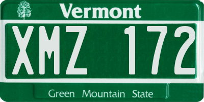 VT license plate XMZ172