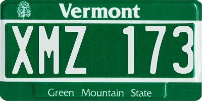 VT license plate XMZ173