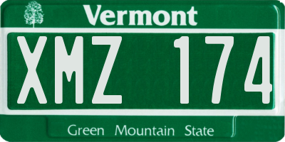 VT license plate XMZ174