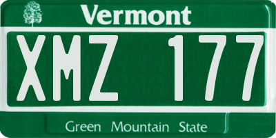 VT license plate XMZ177