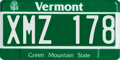 VT license plate XMZ178