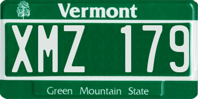 VT license plate XMZ179