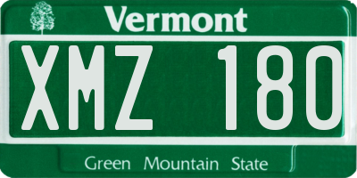 VT license plate XMZ180