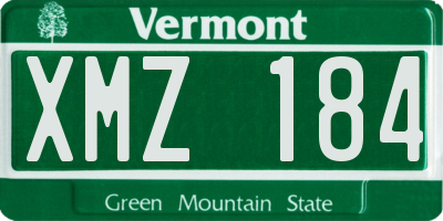 VT license plate XMZ184