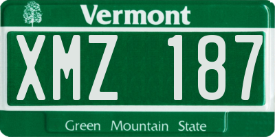 VT license plate XMZ187