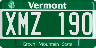 VT license plate XMZ190