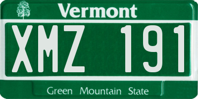 VT license plate XMZ191