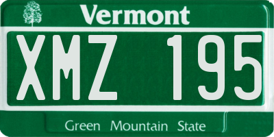 VT license plate XMZ195