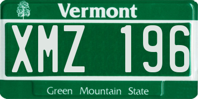 VT license plate XMZ196