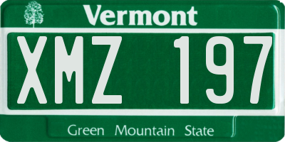 VT license plate XMZ197