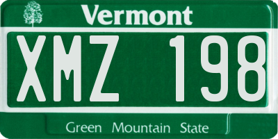 VT license plate XMZ198
