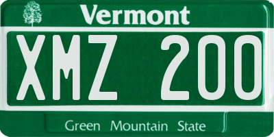VT license plate XMZ200