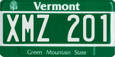 VT license plate XMZ201